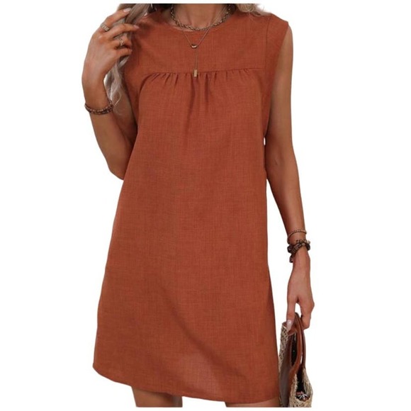 BOPOCO Dresses & Skirts - BOPOCO Sleeveless Mini Sheath Dress In Rust Sizse S/M‎
